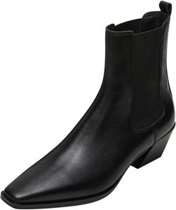 Женские ботильоны FYS с квадратным носком, на низком массивном каблуке, короткие ботинки с эластичной голенью, повседневные уличные, круглый год, размер 4-16 US, Black