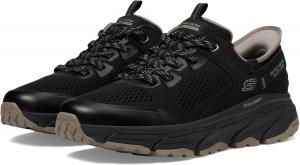 Мужские слипоны Skechers с расслабленной посадкой: D'lux Journey - кеды без шнурков с декоративной строчкой, черный