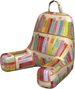 Чехол для подушки для чтения Lunarable в виде книжного шкафа, с рисунком в стиле дудл, изображающим книжные полки в библиотеке, красочные материалы для чтения, мягкий чехол для кровати без наполнителя, маленький размер, разноцветный., Multicolor