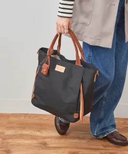 Сумка-тоут Toleur из нейлона, грогрена и коровьей кожи, двусторонняя, наплечная, цвет Black