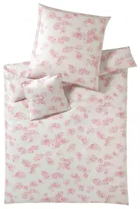 Элегантный комплект постельного белья из сатина Мако Poesie Etienne, розовый 135 x 200 + 80 x 80 см Elegante