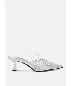 Женские туфли Holin с острым носком на каблуках-рюмочках London Rag, серебро