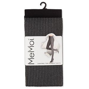 Колготки с ребристой/однотонной утягивающей повязкой, комплект из 2 штук. Memoi, Gray Heather Black