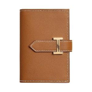 HERMES Кошелек Bearn Madame Mini из телячьей кожи для женщин, 37, Gold Brown