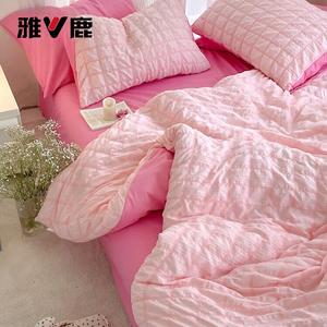 Yalu Комплект постельного белья 1,2 м, 3 предмета: пододеяльник 150x200 см, простыня, наволочка, цвет Double-Blend Milk Powder, двойная смесь, кожа-дружелюбная