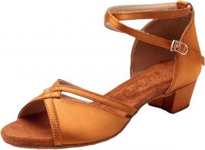 Танцевальные туфли для девочек для бальных латиноамериканских танцев, танго, с низким каблуком, туфли для сальсы и танго из шелка, для тренировок Generic, розовый