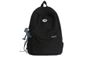 ADOONGA Нейлоновый рюкзак унисекс черно-белый, Black with Free Frog Pendant