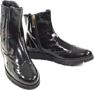 Женские ботильоны Baldinini из лакированной кожи, черные, с брогированием, боковая молния