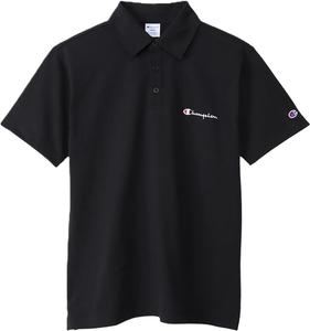 Эксклюзивная базовая рубашка-поло Champion Amazon.co.jp с вышитым логотипом, короткий рукав, 100% хлопок, вышитый логотип, поло SHIRTC3-X361Z Мужская, черный