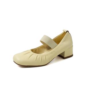 AIQINISHA Женские туфли Мэри Джейн желтые, цвет Yellow