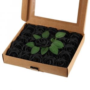 Искусственные головки цветов роз, мини-искусственные цветы для свадьбы своими руками Unique Bargains, черный