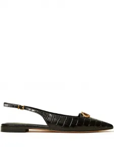 Мюли с ремешком на пятке и принтом TWINSET, черный