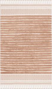 SAFAVIEH Kilim Collection ковер, 183 x 183 см, Natural & Beige, дизайн с бохо полосками и плетеными кистями, ручной работы хлопок, идеально для гостиной, спальни, столовой (KLC401C-6SQ)