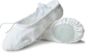 Балетные тапочки Nexete, классические тканевые с разделенной подошвой, для танцев, для малышей, девочек, мальчиков и женщин, белый