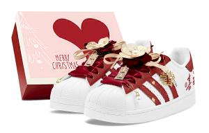 Superstar Married Life, пара, новый китайский стиль, свадебные туфли, праздничные, ручная роспись граффити Adidas Originals, красный