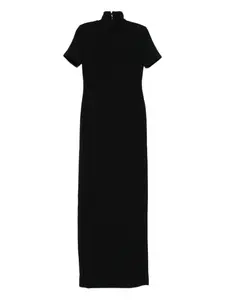 Макси-платье с короткими рукавами и высоким воротом Mônot, черный