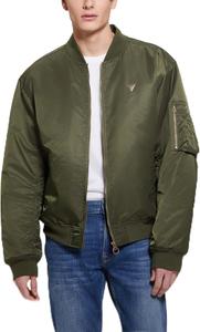 GUESS мужская ветровка John Bomber с капюшоном, Olive Morning Multi