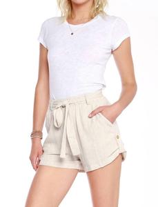 Шорты с поясом в цвете овсянка Bobi, Oatmeal