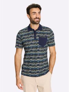 Рубашка с короткими рукавами в темно-синем и нефритовом узоре WITT WEIDEN
