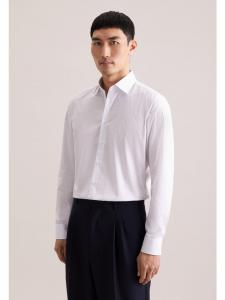 Seidensticker Приталенная деловая рубашка среднего синего цвета