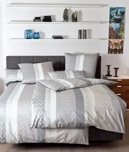 Постельное белье Janine Fine Flannel Davos 65165-07 Stripes Taupe Grey 135x200 Original Janine