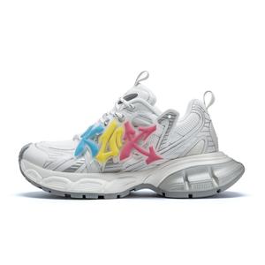 KUX Космические корабли противоскользящие износостойкие дышащие утолщенные низкие кроссовки на платформе унисекс черные, цвет Black