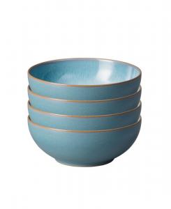 Набор из 4 мисок для хлопьев Azure Haze Denby, цвет teal/white