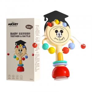 Музыкальная погремушка, четыре в одном, развитие хватательных навыков, прорезыватель развивающая игрушка Disney