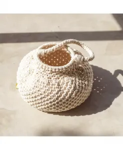 Off White NAGA Макраме Ведро-сумка Brunna.co, коричневый/бежевый