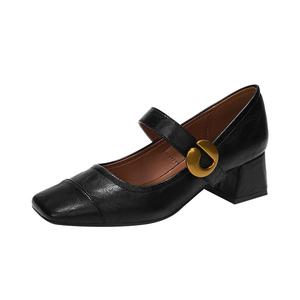 Туфли Мэри Джейн на массивном каблуке 4,5 см, женские TATAYA, Black