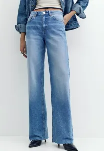 Джинсы прямого кроя с высокой талией Pull&Bear, Blue Denim