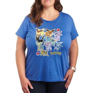 Женская футболка с наклейками Pokemon Eevelution Licensed Character, цвет royal blue
