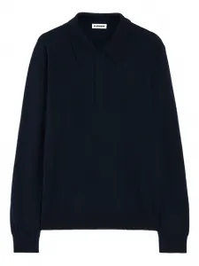 Свитер с длинными рукавами и рукавами поло Jil Sander, синий