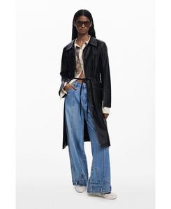 Женская длинная куртка из искусственной кожи Desigual, Black