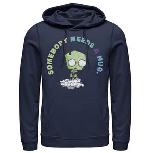 Мужская толстовка с рисунком Invader Zim Gir Somebody Needs A Hug Sad Portait, Blue Nickelodeon, синий