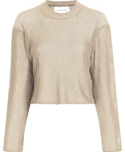 Женский свитер металлического бежевого цвета Calvin Klein, бежевый