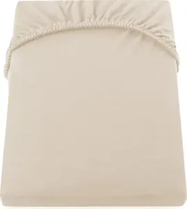 Простыня на резинке 100% хлопок простыня для спальни 80-90x200 бежевый DecoKing