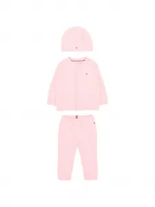 Комплект из брюк на пуговицах с вышитым логотипом Tommy Hilfiger Junior, розовый