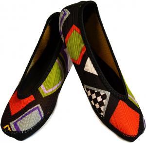 Тапочки Nufoot Ballet Flats Fuzzies для женщин, складные, гибкие, плоские, носки-тапочки, дорожные тапочки, йога-носки, домашняя обувь, обувь для помещений, золотая змея, размер XL No Brand