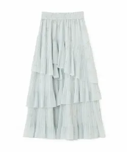 Плиссированная многоярусная юбка Jill By Jill Stuart, цвет Green Flower 1