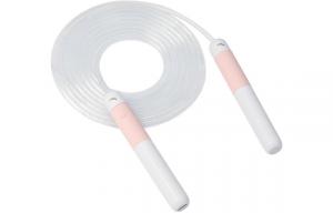 Развлекательная скакалка для детей материал PVC, MMA материал ручки ABS, силикон ANTA, розовый/белый