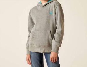 Толстовка с капюшоном для девочек цвета «меланжевый серый» ARIAT