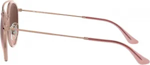 Солнцезащитные очки Ray-Ban Unisex Rb3647n с двойной перемычкой, круглые, Copper/Pink Gradient Brown