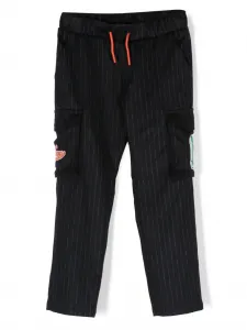 Полосатые брюки с нашивкой-логотипом Kenzo Kids, синий