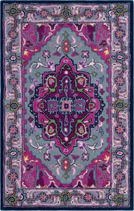 Ковер SAFAVIEH, 77 x 122 см, Bellagio Collection Grey / Pink BLG541B ручной работы с медальоном из премиальной шерсти