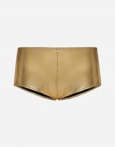 Трусы с заниженной талией из ламинированного джерси Dolce & Gabbana, золото