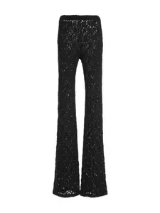 Расклешенные брюки с кружевом CHLOÉ, черный