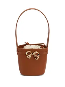 Сумка-ведро с бантом Self-Portrait, коричневый