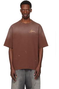 Коричневая футболка «AMIRI Design Studio»