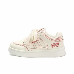 PARK DANCE Женские низкие скейтерские кроссовки бело-красные, цвет White Red